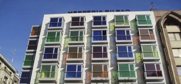 colored glass facade